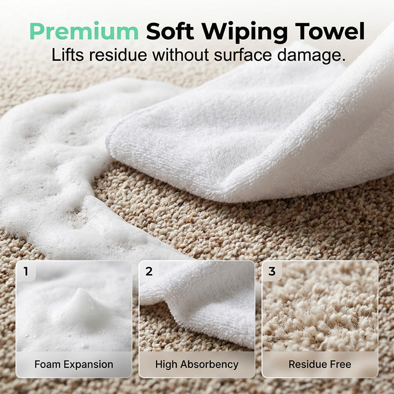 Détachant Mousse Moquette Sans Eau avec Serviette