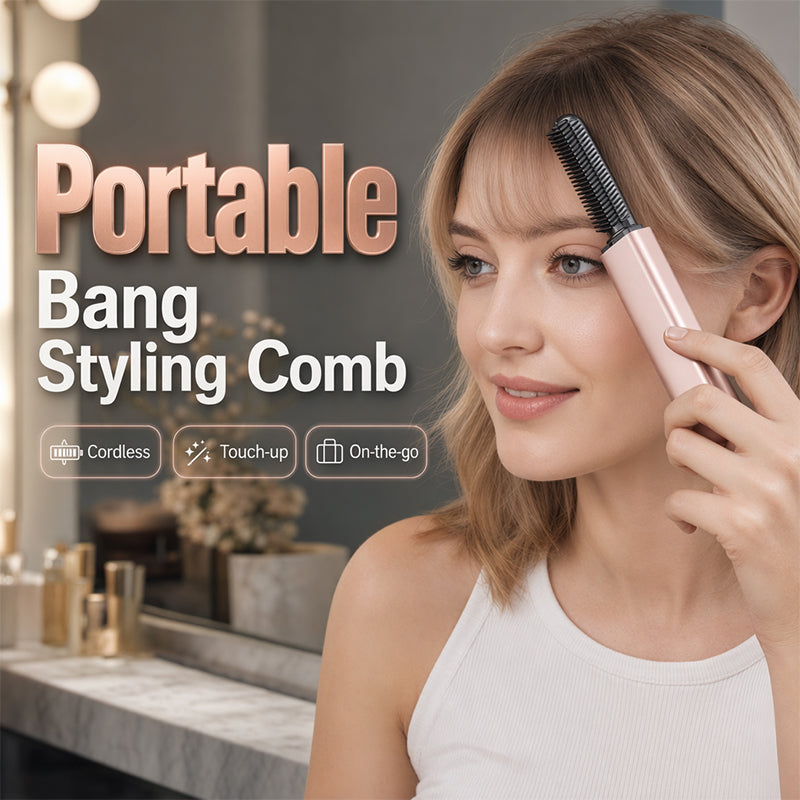 Coiffez vos cheveux en 3 secondes ! Créez des coiffures magnifiques partout et à tout moment. Mini peigne de coiffage sans fil et portable pour frange.