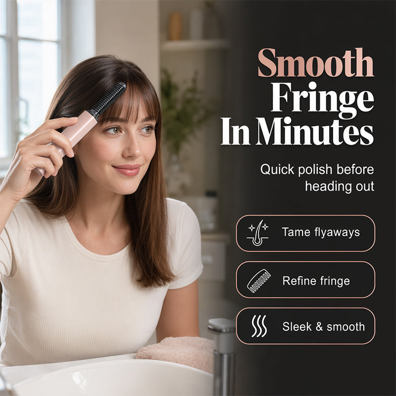Coiffez vos cheveux en 3 secondes ! Créez des coiffures magnifiques partout et à tout moment. Mini peigne de coiffage sans fil et portable pour frange.