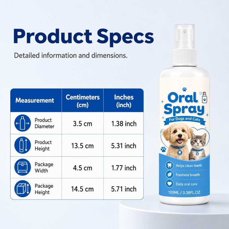 Spray nettoyant buccal pour animaux de compagnie 100ml