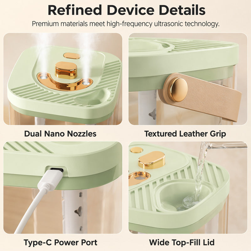 Humidificateur transparent portable avec poignée