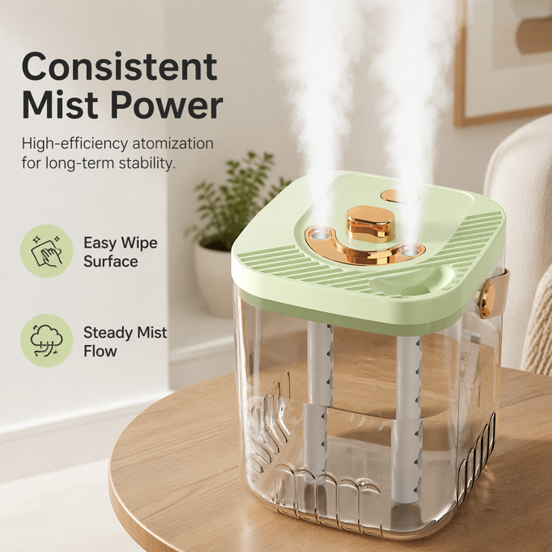 Humidificateur transparent portable avec poignée