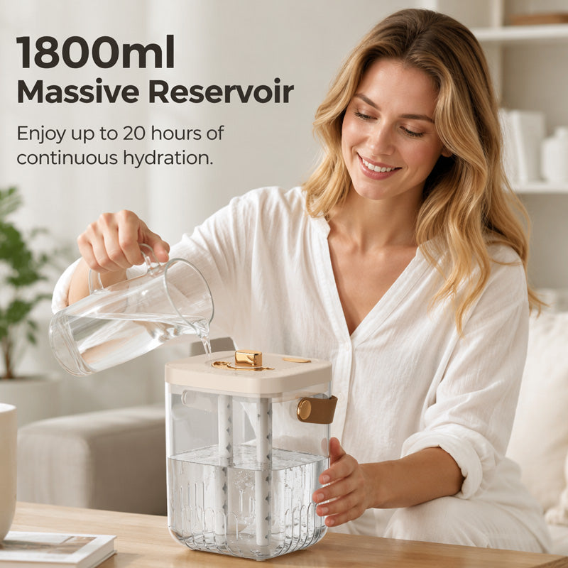 Humidificateur transparent portable avec poignée