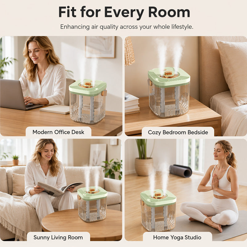 Humidificateur transparent portable avec poignée
