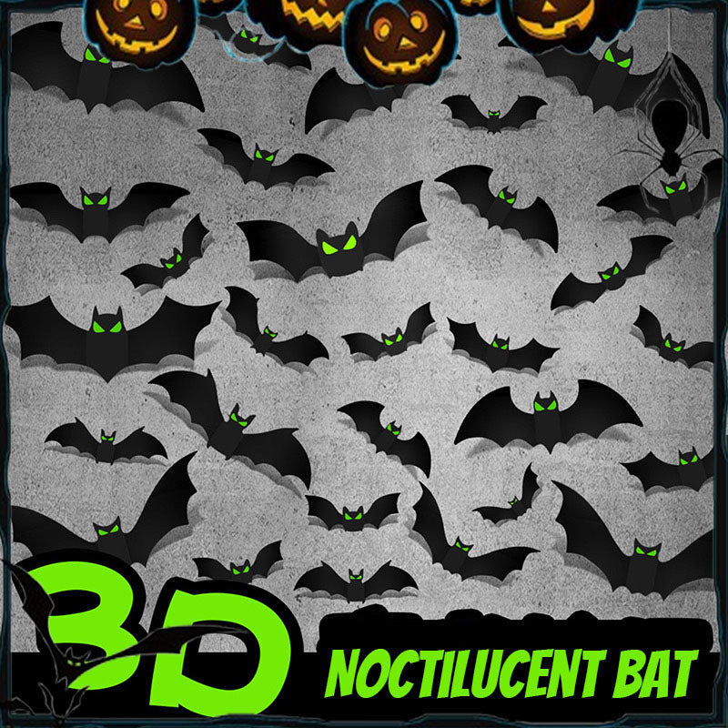 Lot d'autocollants décoratifs chauve-souris 3D Halloween