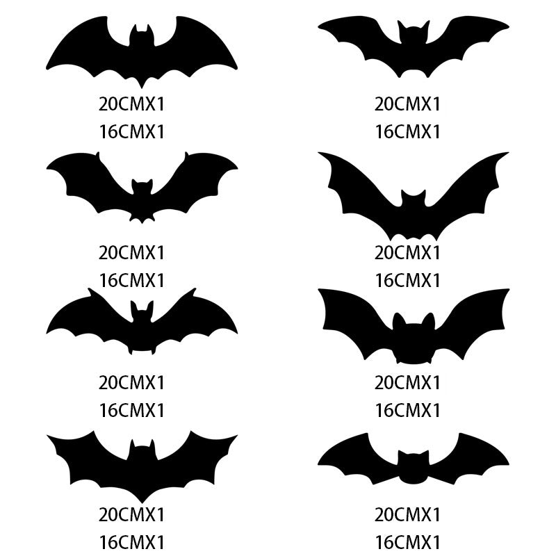 Lot d'autocollants décoratifs chauve-souris 3D Halloween