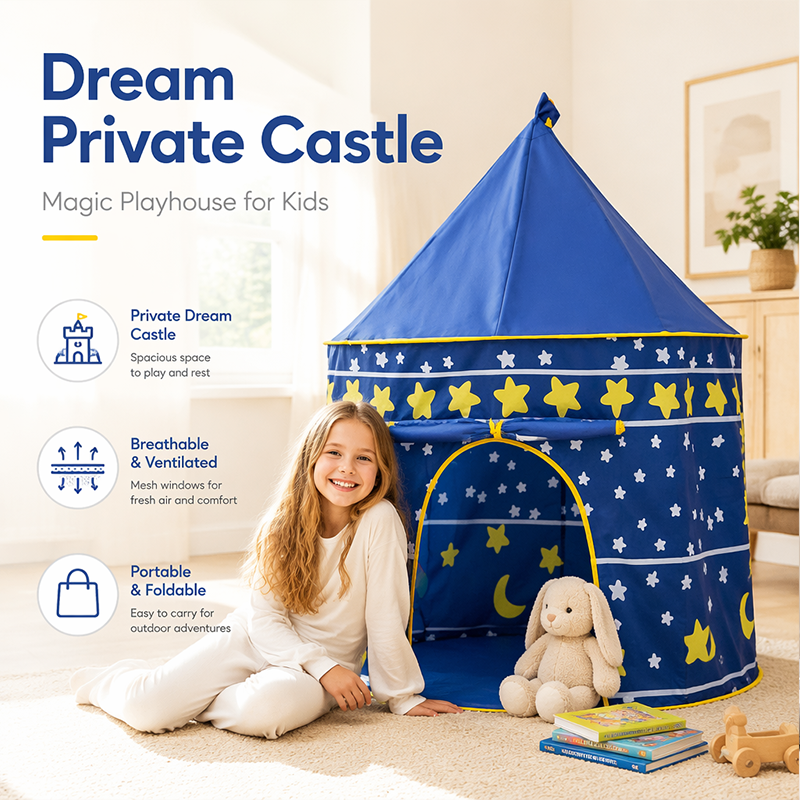 Tente de jeu pour enfants avec porte enroulable