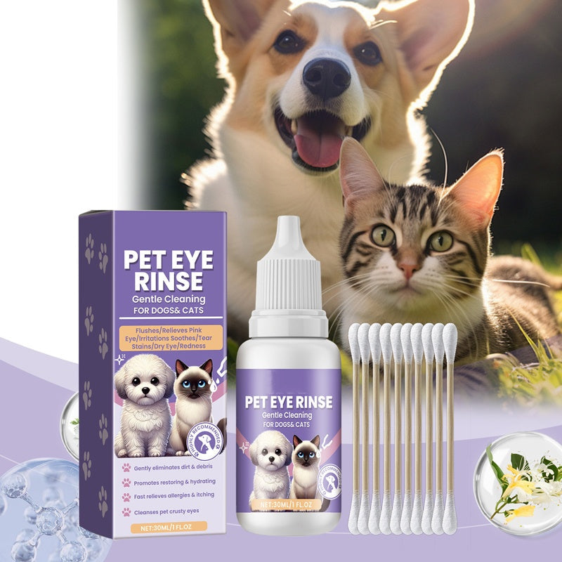 Rince-œil Doux pour Chiens et Chats – Sans Alcool, Élimine les Débris, 150 ml