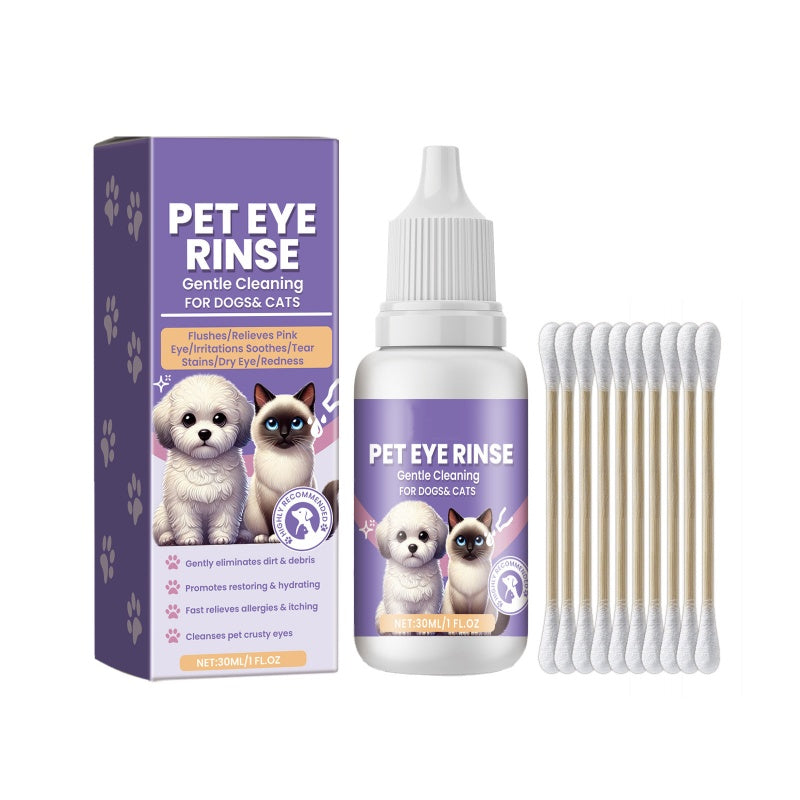 Rince-œil Doux pour Chiens et Chats – Sans Alcool, Élimine les Débris, 150 ml