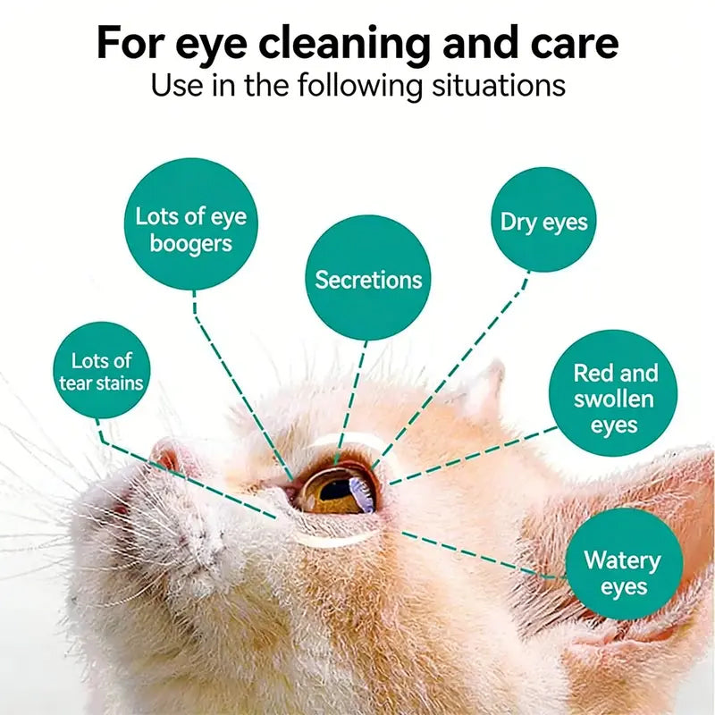 Rince-œil Doux pour Chiens et Chats – Sans Alcool, Élimine les Débris, 150 ml