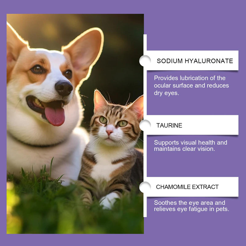 Rince-œil Doux pour Chiens et Chats – Sans Alcool, Élimine les Débris, 150 ml