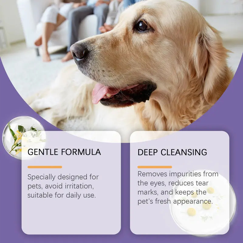Rince-œil Doux pour Chiens et Chats – Sans Alcool, Élimine les Débris, 150 ml