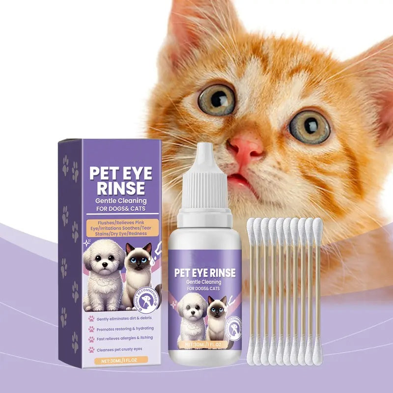 Rince-œil Doux pour Chiens et Chats – Sans Alcool, Élimine les Débris, 150 ml