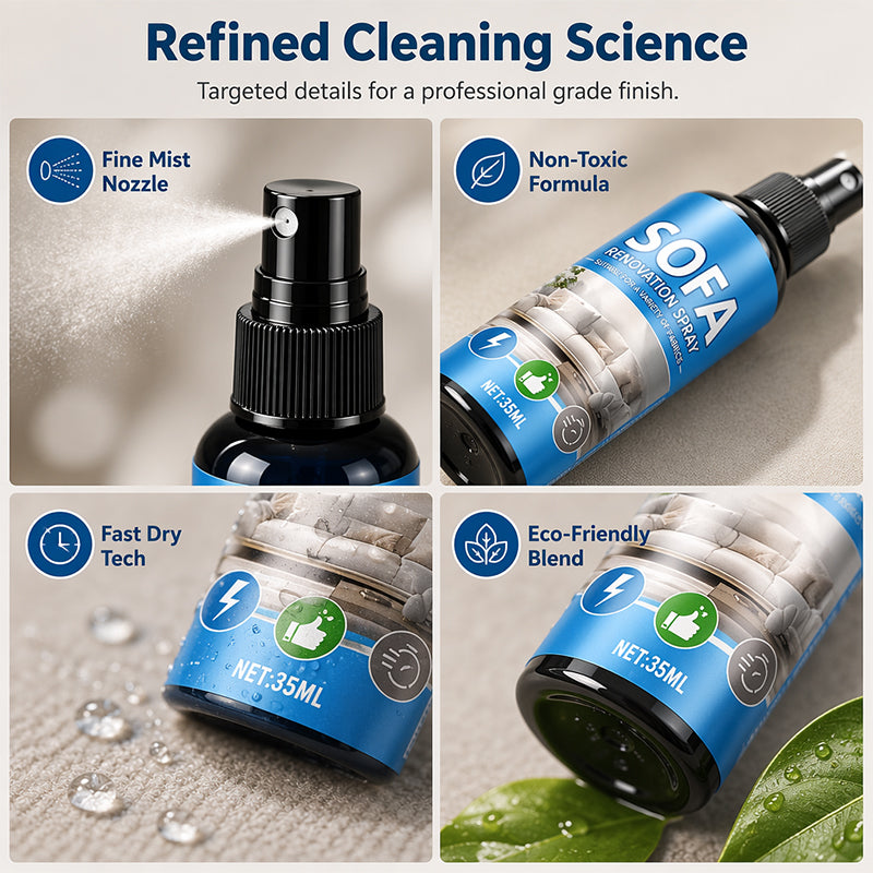 2026 Nettoyant Textile Sans Rinçage © – Il suffit de vaporiser et d'essuyer – sans eau, sans rinçage. Parfait pour les canapés, les tapis et les tissus d'ameublement – frais en quelques minutes !