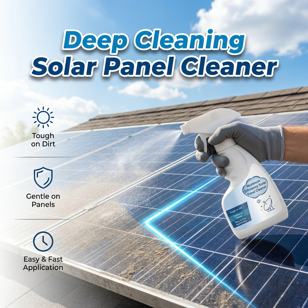 Spray nettoyant pour panneaux solaires – Haute efficacité, sans traces, biodégradable, 32 oz permet d’obtenir 150 gallons