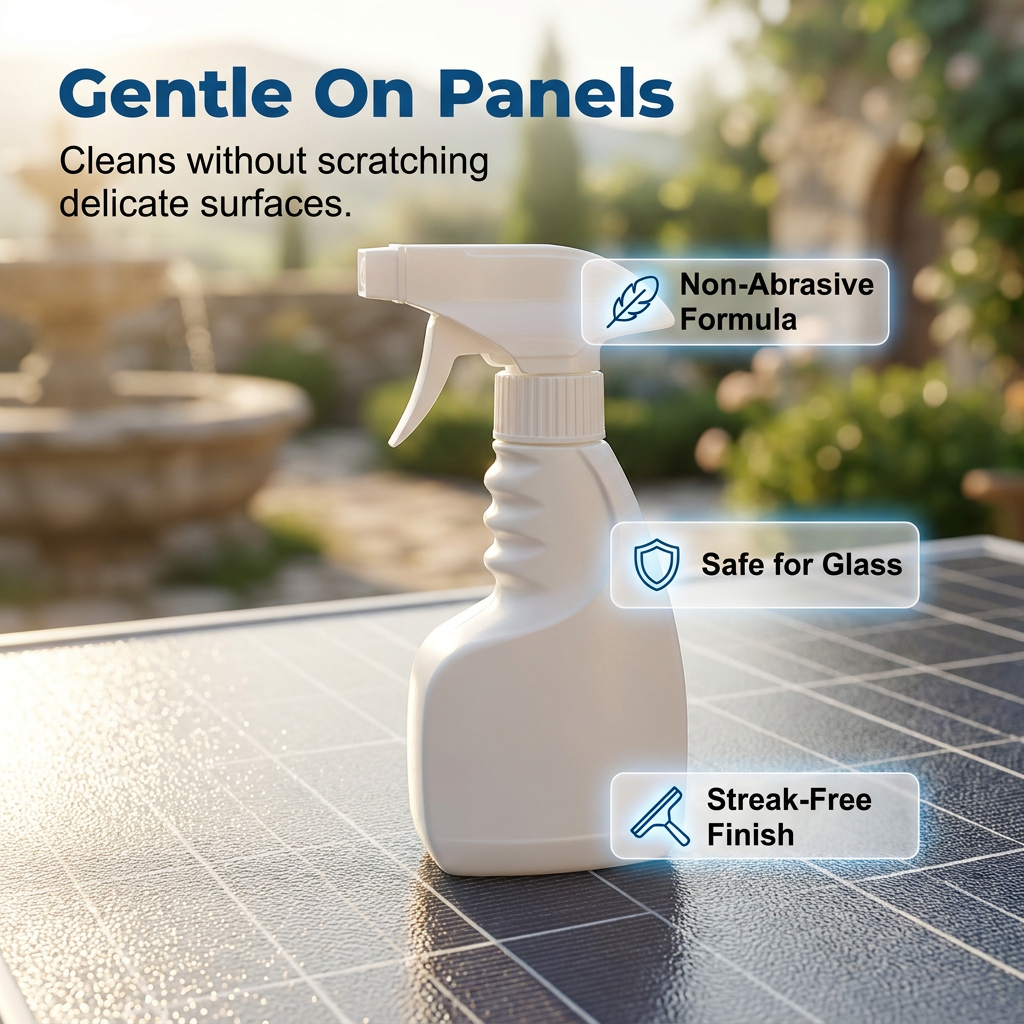 Spray nettoyant pour panneaux solaires – Haute efficacité, sans traces, biodégradable, 32 oz permet d’obtenir 150 gallons