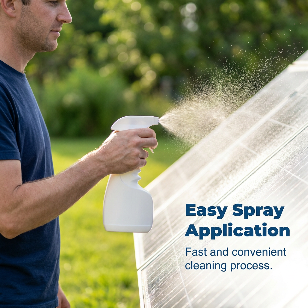 Spray nettoyant pour panneaux solaires – Haute efficacité, sans traces, biodégradable, 32 oz permet d’obtenir 150 gallons