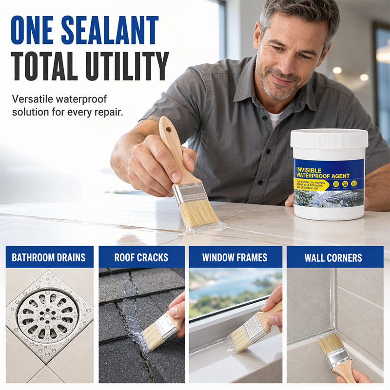Mastic d'étanchéité invisible – Transparent, à appliquer au pinceau, séchage rapide, pour toit, mur, évier