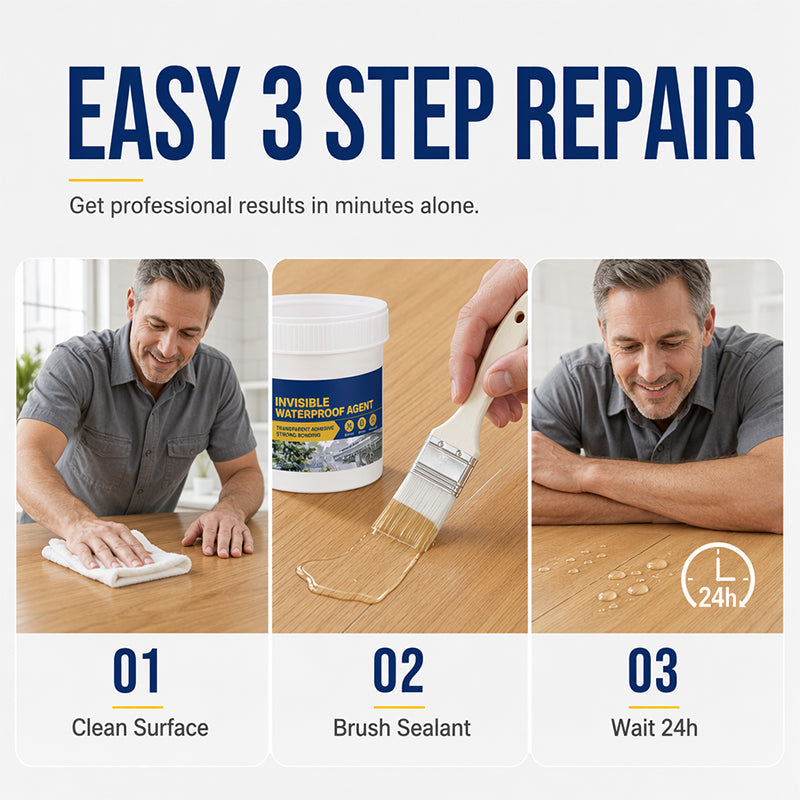 Mastic d'étanchéité invisible – Transparent, à appliquer au pinceau, séchage rapide, pour toit, mur, évier