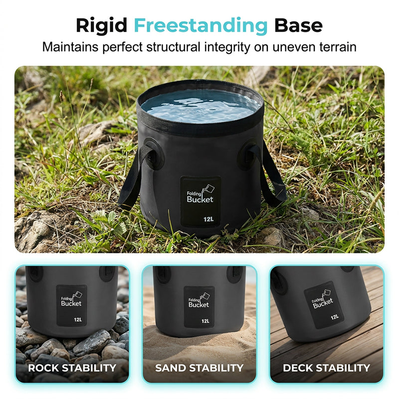 Seau de pêche pliable portable