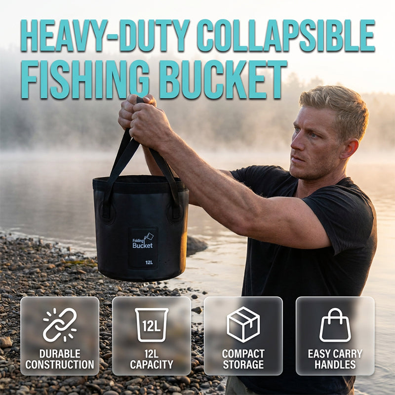 Seau de pêche pliable portable