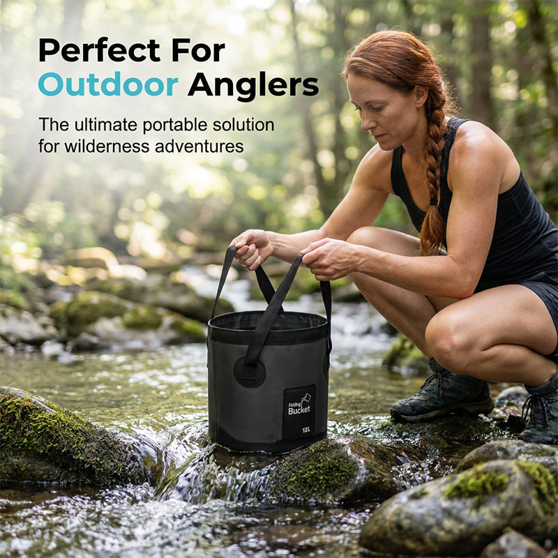 Seau de pêche pliable portable