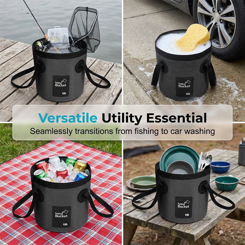 Seau de pêche pliable portable
