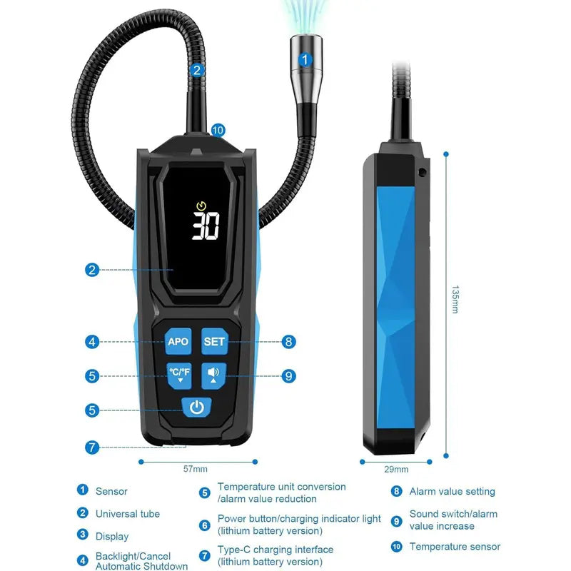 Détecteur de fuite halogène rechargeable pour climatiseur – Fiable