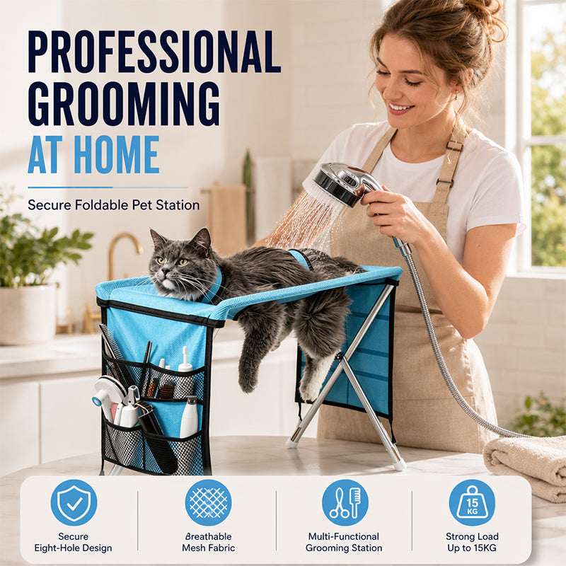 Lit de toilettage pliable pour animaux 2 en 1
