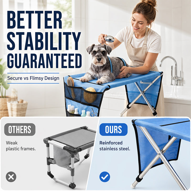 Lit de toilettage pliable pour animaux 2 en 1