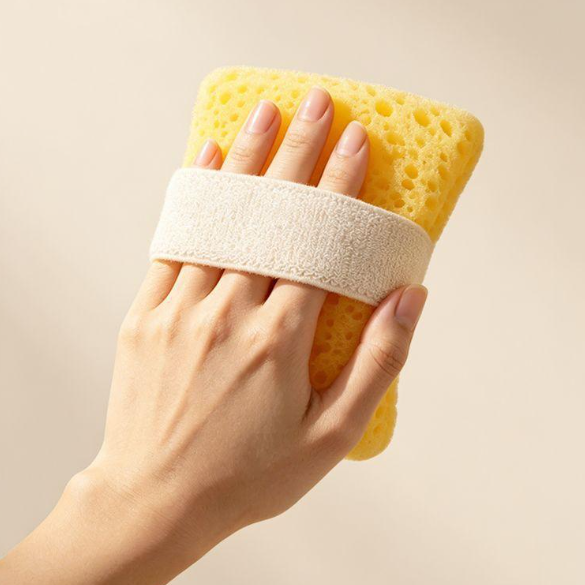 Pochette à mousse de bain double face