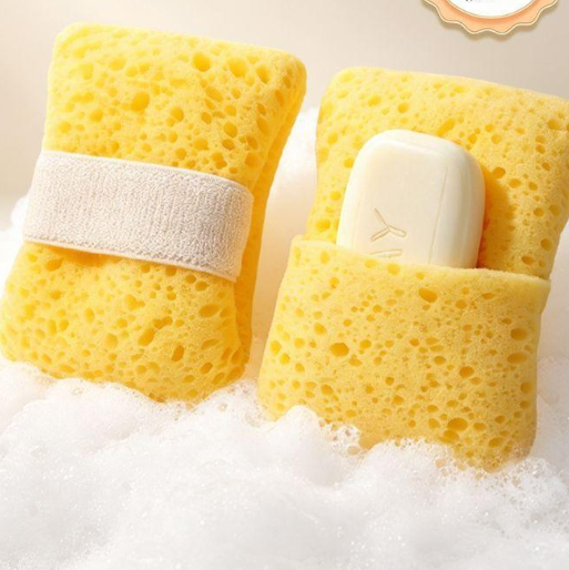 Pochette à mousse de bain double face