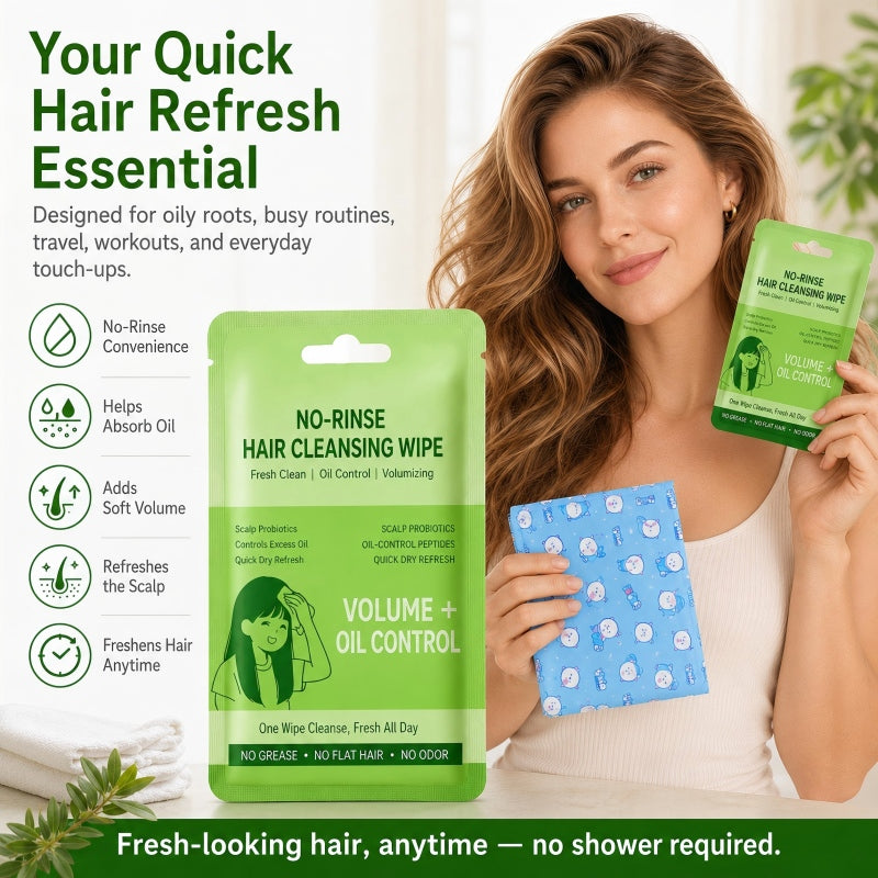 Lingettes nettoyantes pour cheveux sans rinçage portables