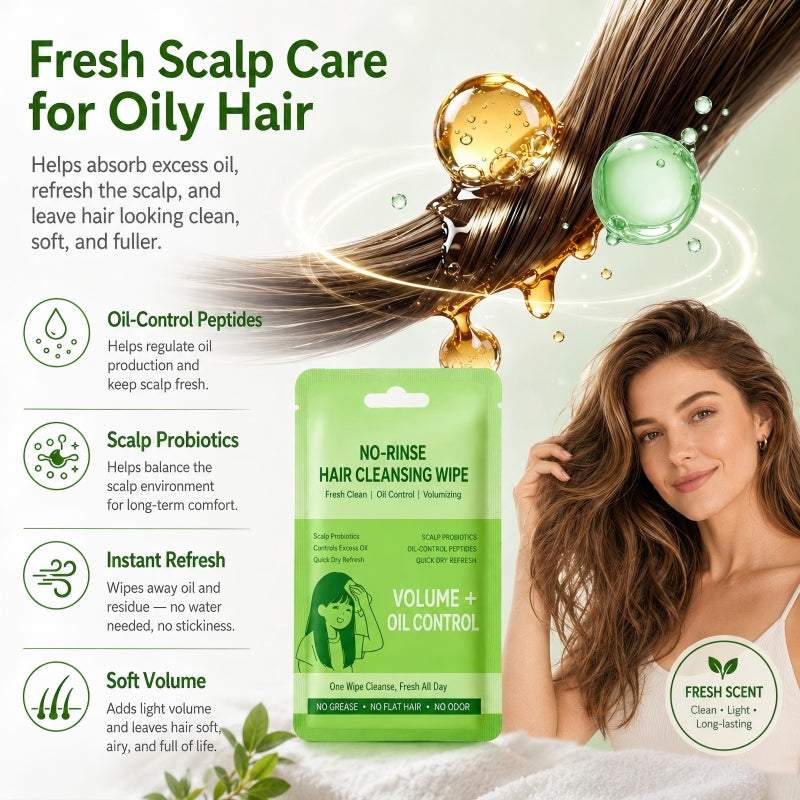 Lingettes nettoyantes pour cheveux sans rinçage portables