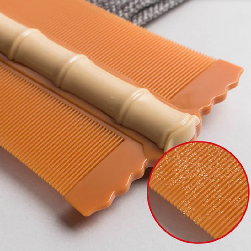 Peigne coiffant double-face en bambou à dents fines | Élimine les poux et les pellicules | Prise ergonomique | Pour tous types de cheveux | Pour adultes, enfants et animaux de compagnie