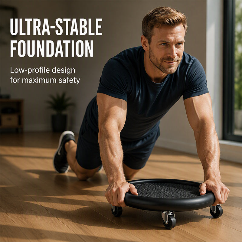 Disque abdominal à roulettes avec tapis de genoux – Axé sur le fitness