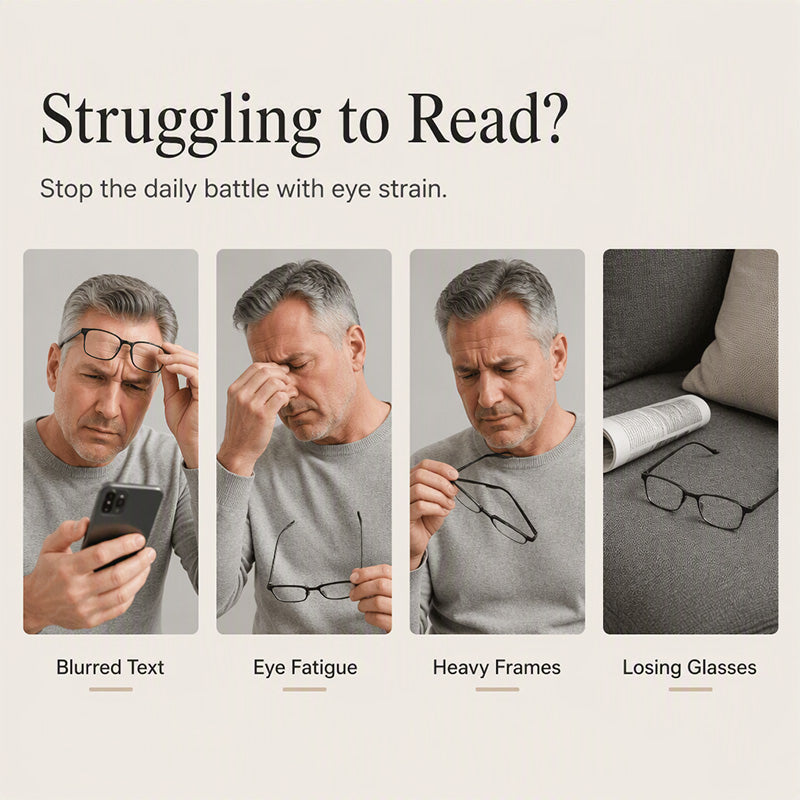 Lunettes de lecture pliables ultra-fines avec étui pour téléphone et support intégrés
