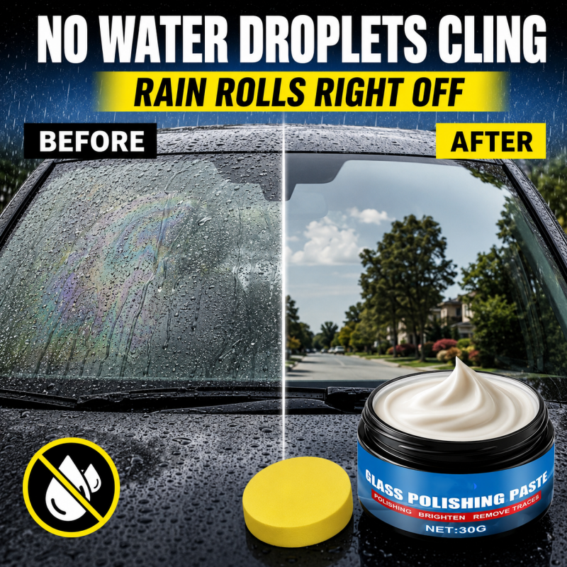 Nettoyant pour vitres de voiture ¨C Élimine les reflets et les traces d'essuie-glace, repousse la pluie, fonctionne sur toutes les surfaces vitrées ¨C Éponge incluse !