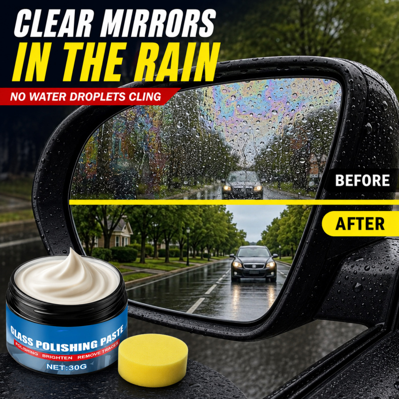 Nettoyant pour vitres de voiture ¨C Élimine les reflets et les traces d'essuie-glace, repousse la pluie, fonctionne sur toutes les surfaces vitrées ¨C Éponge incluse !