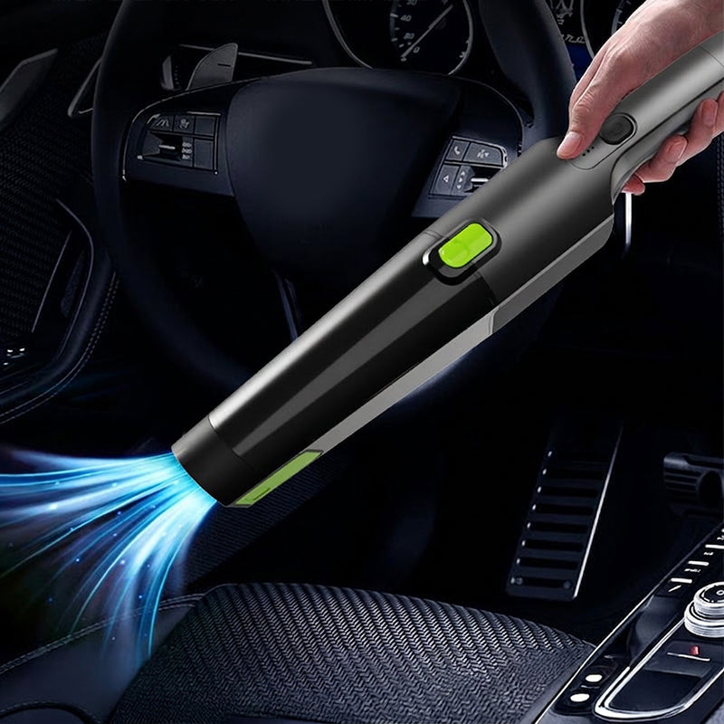 Aspirateur à main sans fil pour voiture – Aspiration 6 KPa, 2 vitesses, lumière LED, conception facile à vider – Comprend une base de rangement !