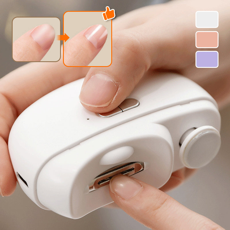 Coupe-ongles et polissoir électrique 2-en-1 : coupe sans effort, bords plus lisses et soin des ongles compact