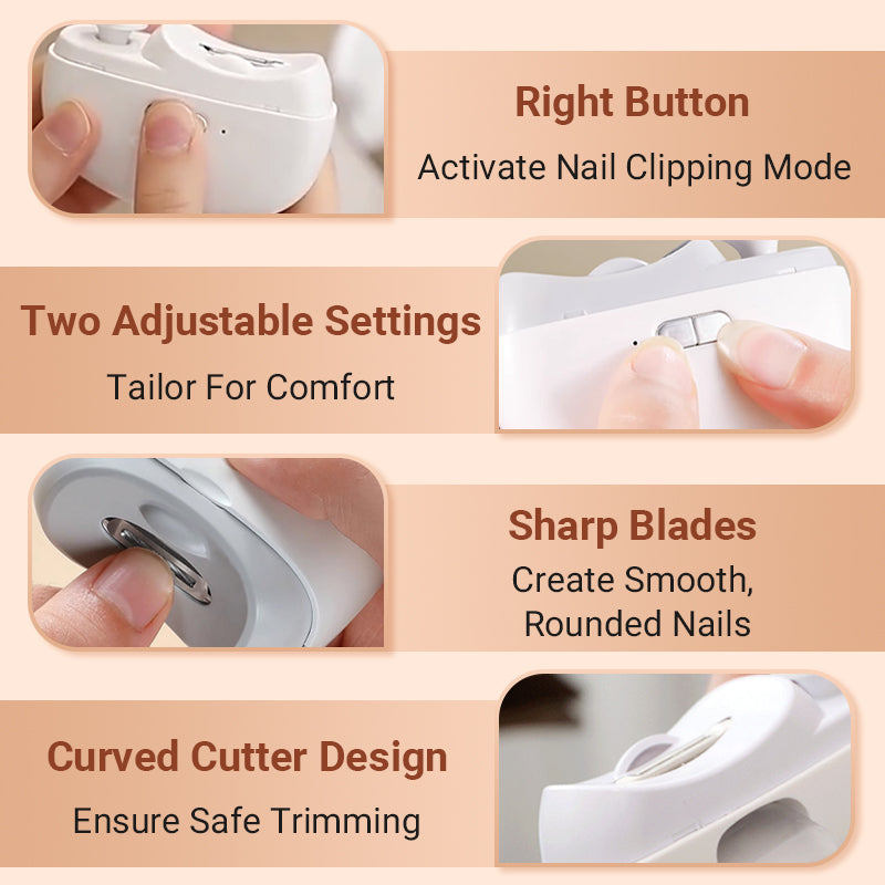 Coupe-ongles et polissoir électrique 2-en-1 : coupe sans effort, bords plus lisses et soin des ongles compact