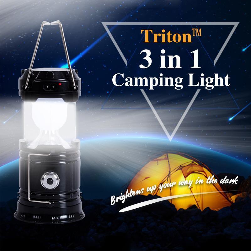 Lanterne de camping LED 3-en-1 effet flamme