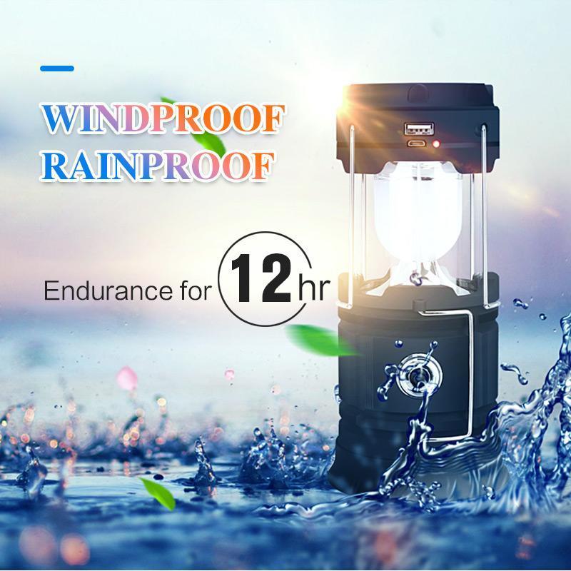 Lanterne de camping LED 3-en-1 effet flamme