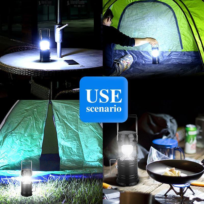 Lanterne de camping LED 3-en-1 effet flamme
