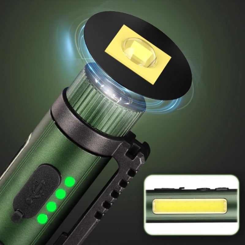 Outil indispensable ! Lampe de travail magnétique puissante multifonctionnelle en forme de stylo, lampe torche LED portable rotative, base magnétique pour un éclairage mains libres pour