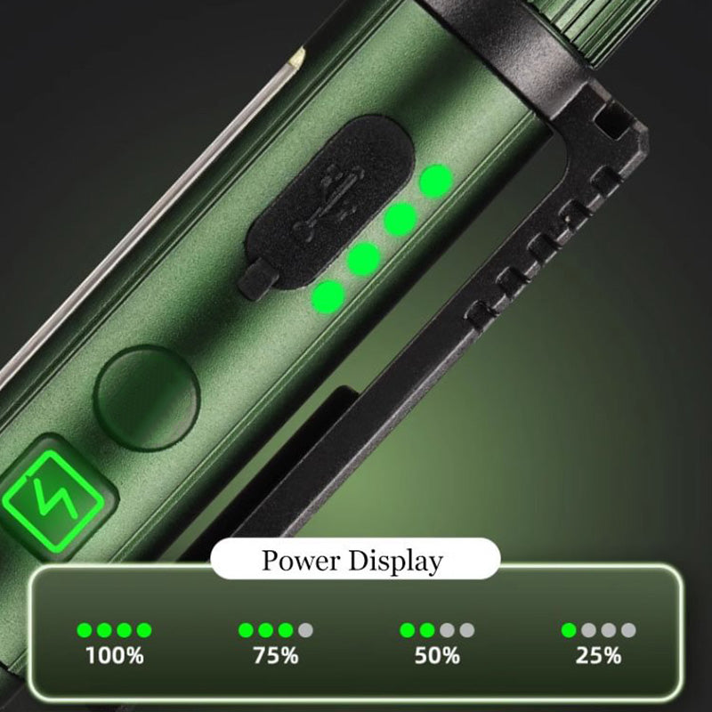 Outil indispensable ! Lampe de travail magnétique puissante multifonctionnelle en forme de stylo, lampe torche LED portable rotative, base magnétique pour un éclairage mains libres pour