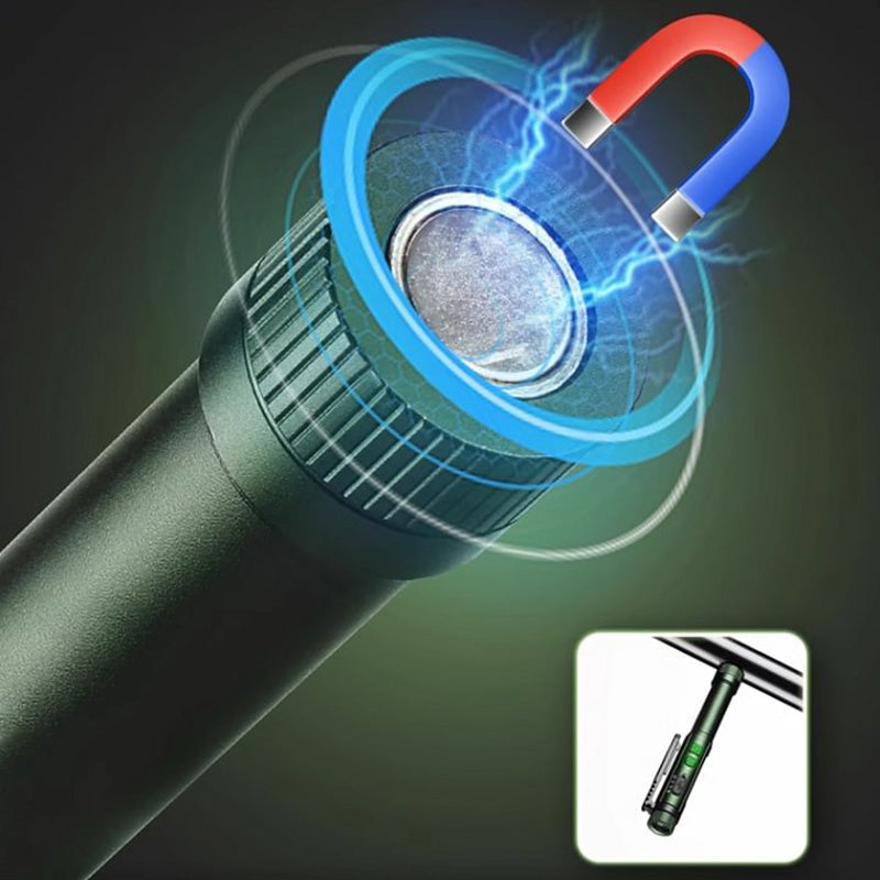 Outil indispensable ! Lampe de travail magnétique puissante multifonctionnelle en forme de stylo, lampe torche LED portable rotative, base magnétique pour un éclairage mains libres pour