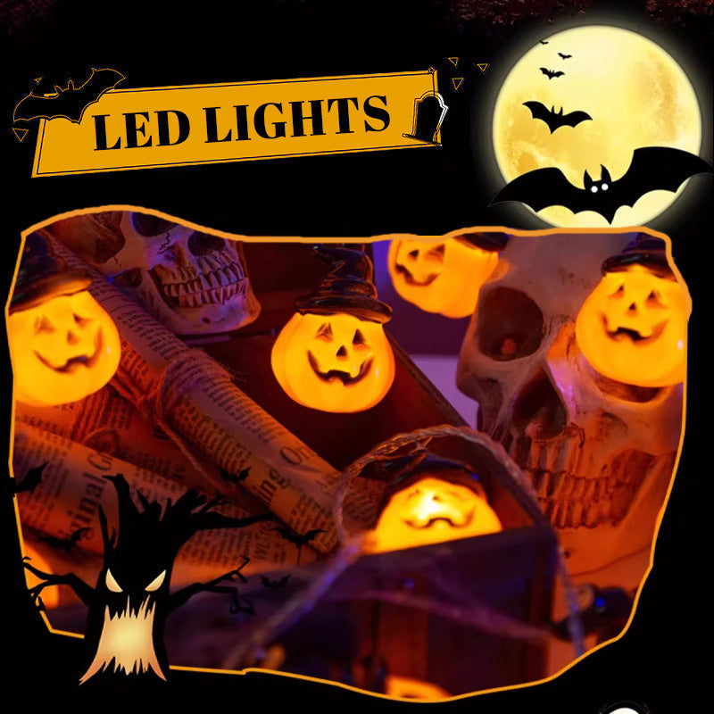 Guirlande Lumineuse Halloween à Piles – 2 Modes (Fixe et Clignotant), 3m 10 LED