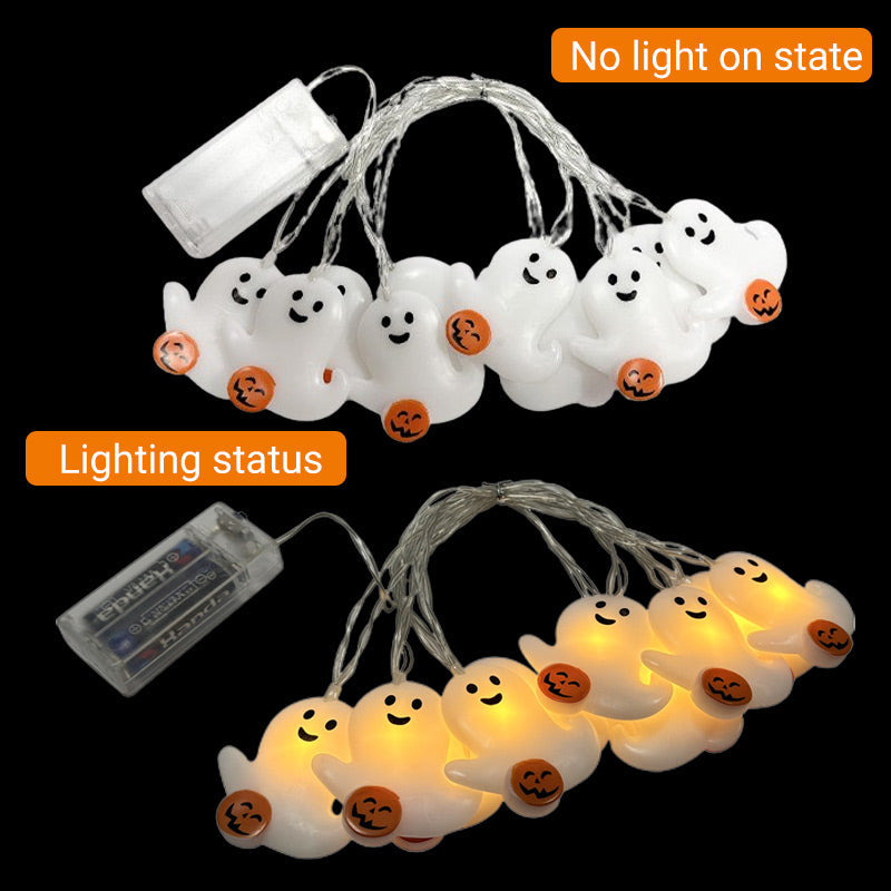Guirlande Lumineuse Halloween à Piles – 2 Modes (Fixe et Clignotant), 3m 10 LED